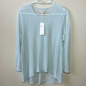 Eileen Fisher Organic Linen Crepe Knit Swing Top